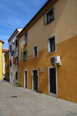 Koper, Slovenia, September 26 2019 Narrow old streetのeditorial素材