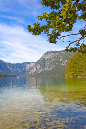 Beautiful landscape of lake Bohinj in summer time, Slovenia national parkの写真素材
