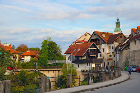 Prebold, Slovenia, 22 September 2019 Nice old town houseのeditorial素材