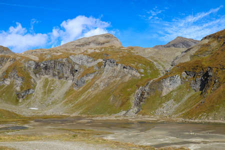 Beautiful alpine mountains in autumn in Austriaの写真素材