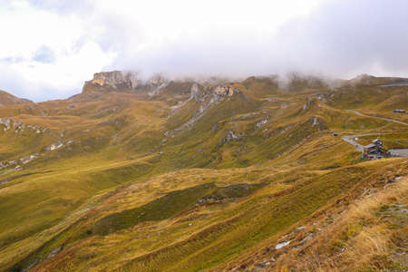 View of the mountain on a clear autumn day. Alps. Austriaの写真素材