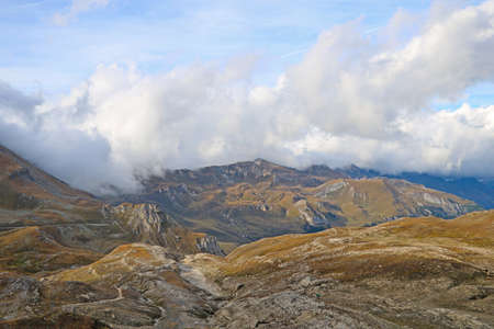 View of the mountain on a clear autumn day. Alps. Austriaの写真素材