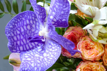 Bright beautiful bouquet of fresh flower. Selective focusの写真素材