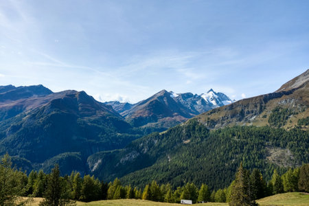 Scenic view in the highlands of Austria on a sunny dayの写真素材