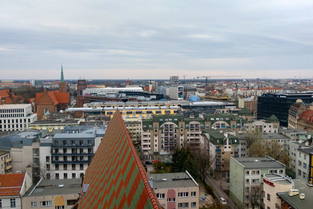 Wroclaw, Poland, September 12, 2021: beautiful view from the height of the city of Wroclaw
