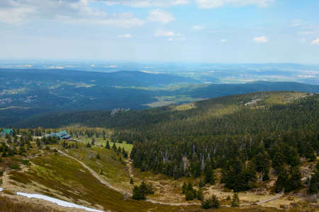 View from a height of the valley in the highlandsの写真素材