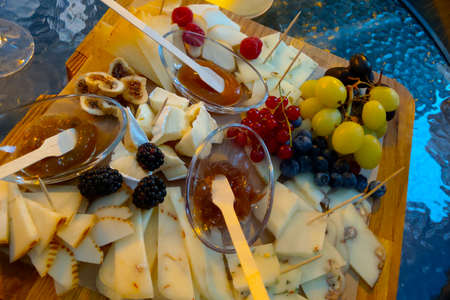 Delicious snack for wine in the restaurantの写真素材