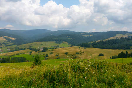 Picturesque view of the mountains in the countrysideの写真素材