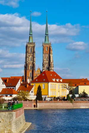 Wroclaw, Poland, August 12, 2021: cathedral in the old part of the city in Wroclawのeditorial素材