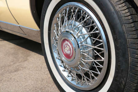 Wroclaw, Poland, 23 August 2021: beautiful old Cadillac discのeditorial素材
