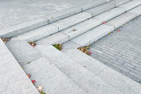 View of the gray paving slabs in the cityの写真素材
