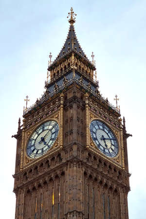 London, United Kingdom, February 7, 2022: Big Ban Elizabeth tower clock face