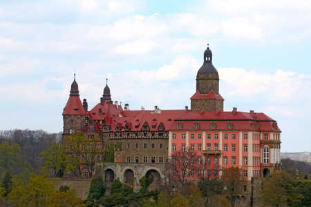 Walbrzych, Poland, February 5, 2021: Ksenzh or Festenstein is the largest castle in Silesia and the third largest in Poland after Malbork and Wawelのeditorial素材