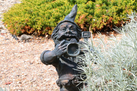 Wroclaw, Poland, August 22, 2021: Famous bronze gnomes in Wroclaw. The citys attractions. For tourists there are special quests to find gnomes.のeditorial素材