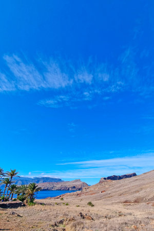 View of the coast of the island in the ocean. The background of natureの写真素材