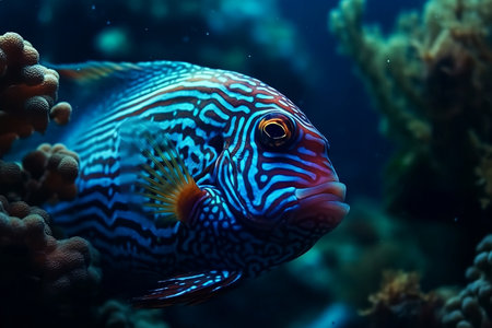 fish in aquarium. Generative AIの素材