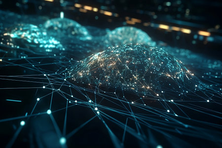 Modern technologies, abstract background of internet and connection. Generative AIの素材