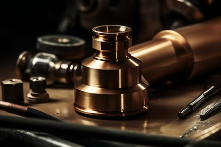 Metal parts from the machine. Generative AIの素材