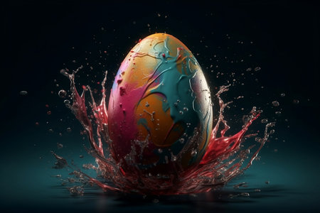 easter egg with ornament. Generative AIの素材