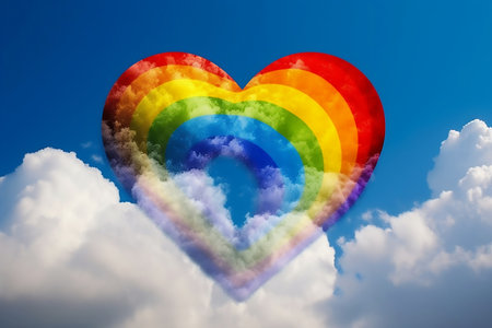 heart in the sky. Generative AIの素材