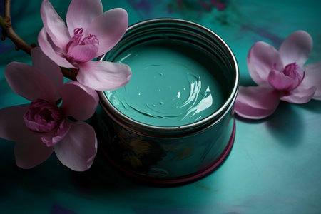 pink orchid in a jar. Generative AIの素材