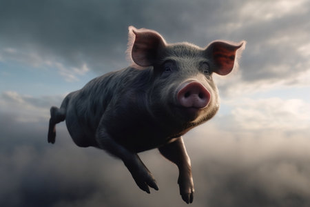 pig on the farm. Generative AIの素材