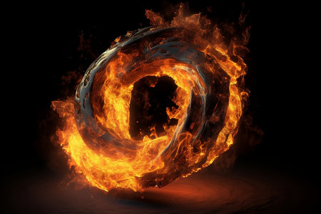 fiery explosion on fire. Generative AIの素材