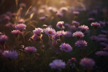 flowers in the field. Generative AIの素材