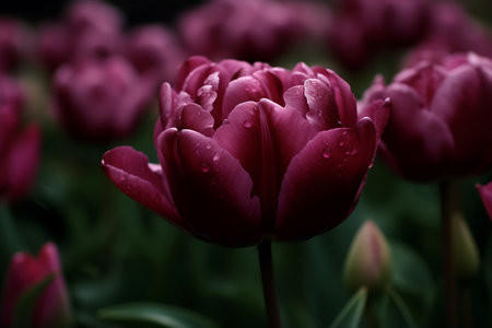 pink tulip in the garden. Generative AIの素材