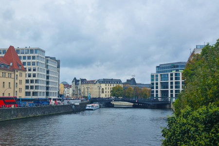 Berlin, Germany, October 1, 2022: View of the city of Berlin from the river Spree.のeditorial素材