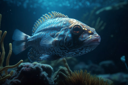 fish in aquarium. Generative AIの素材