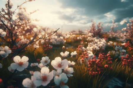 spring in the park. Generative AIの素材