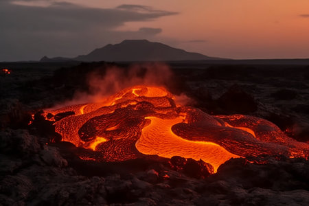 burning fire in the mountains. Generative AIの素材