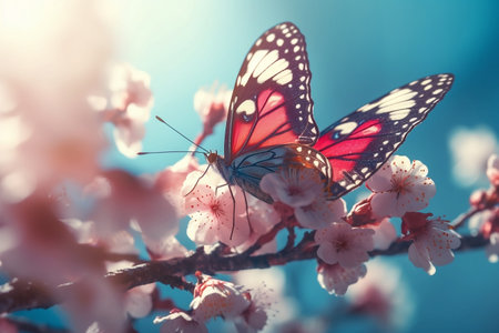 insect, nature, butterfly on flower Generative AIの素材
