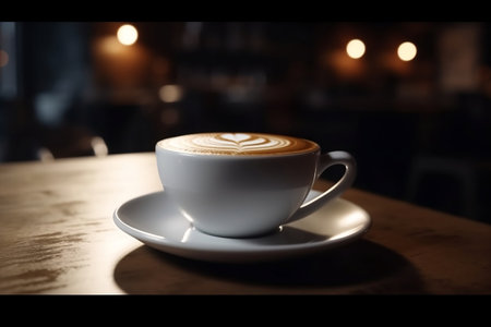 cup of coffee on the table. Generative AIの素材