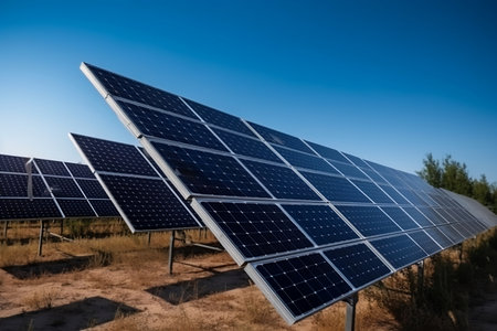 solar panels on the roof. Generative AIの素材