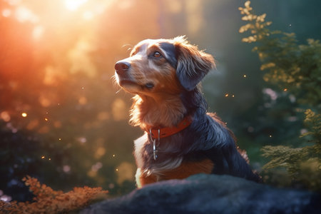 dog in the park. Generative AIの素材