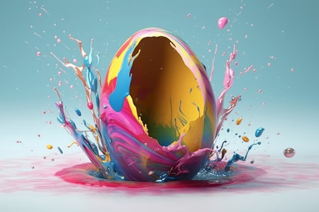 easter eggs in a nest. Generative AIの素材