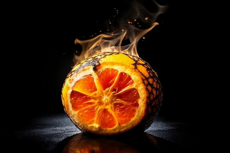 orange and water splash. Generative AIの素材