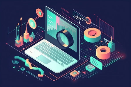 The concept of modern technology. Generative AIの素材