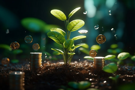 rain drops on the leaf. Generative AIの素材