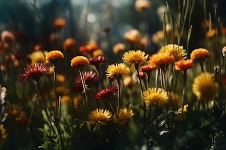 flowers in the field. Generative AIの素材