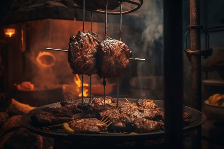 meat on the grill. Generative AIの素材
