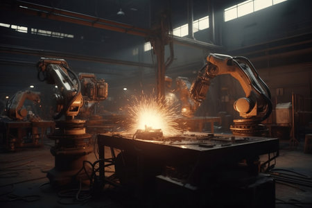 welder working in the workshop. Generative AIの素材