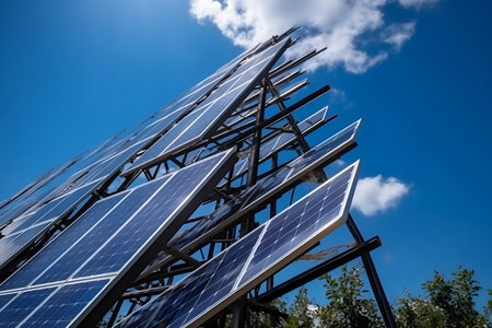 solar panel against sky. Generative AIの素材