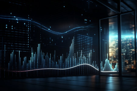 abstract city skyline. Generative AIの素材