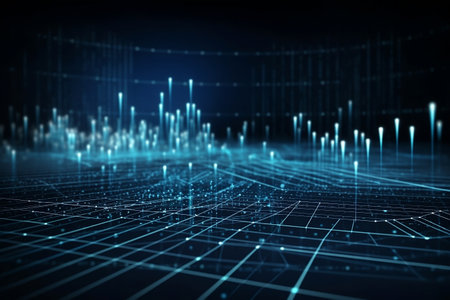 Blue background with graphs. Generative AIの素材