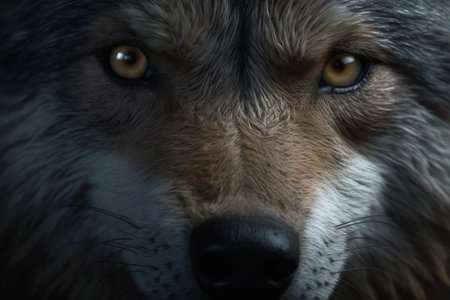 portrait of a wolf. Generative AIの素材