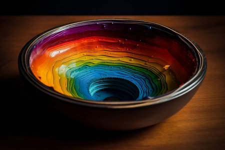 Bright beautiful ceramic dishes. Generative AIの素材