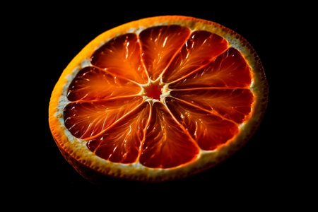 slice of orange on black. Generative AIの素材